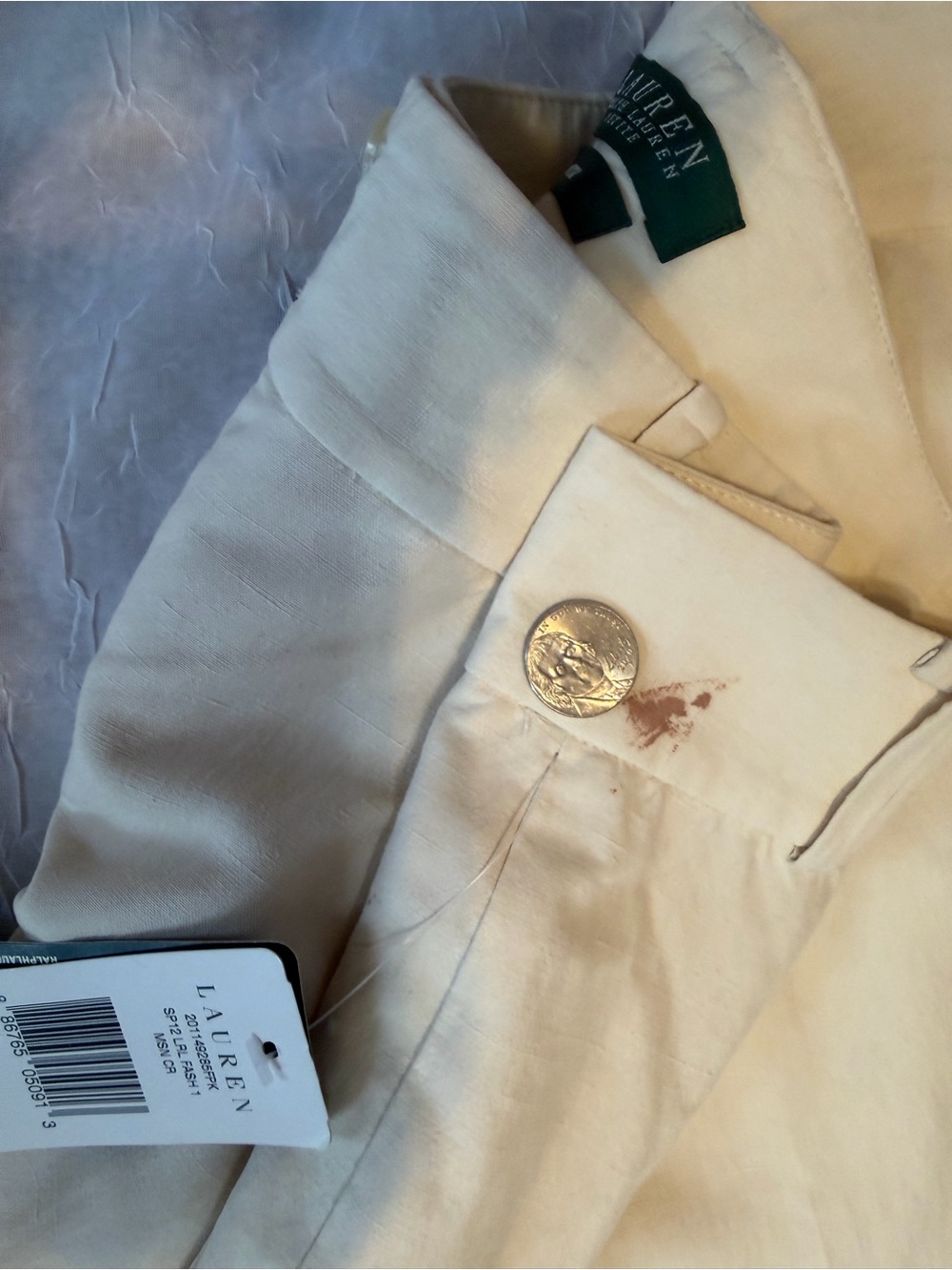 Ralph Lauren Cream Wide-Leg Trousers - Picture 8 of 8